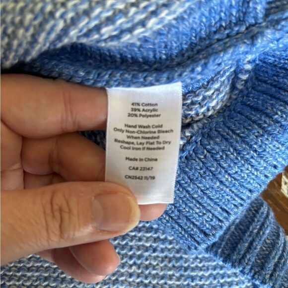 Talbots blue knit wrap M/L 41% cotton - Picture 3 of 7